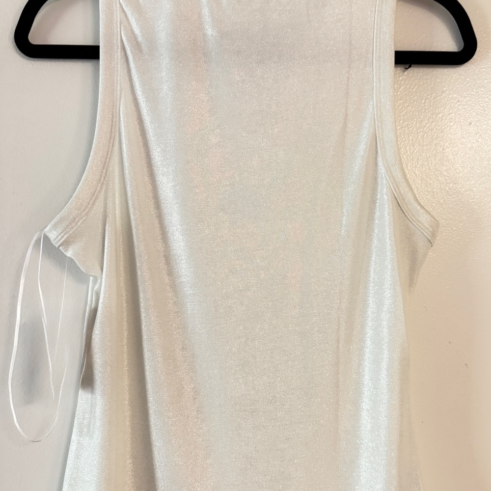 White Ribbed Tank Top - Picture 4 of 5